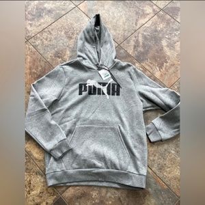 Puma Layered Graphic Hoodie, charcoal, NWT, size large